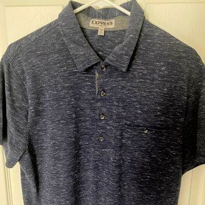 Express Navy Stretch Polo Shirt Size M